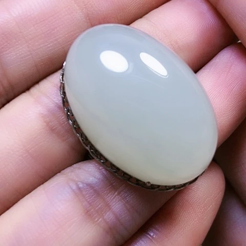 和田玉银S925镶嵌戒指