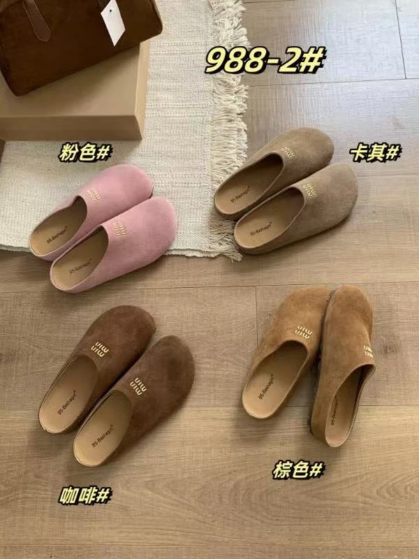 988-2复古包头勃肯鞋女2025春百搭软底休闲单鞋一脚蹬半拖鞋时尚