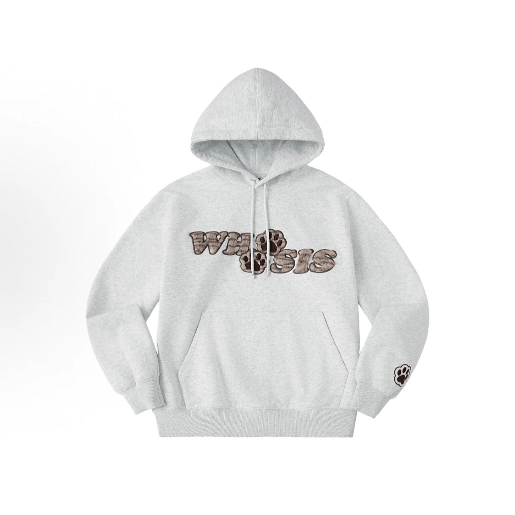 W8毛绒猫爪贴布可爱毛茸茸休闲宽松百搭帽衫卫衣 男女同款