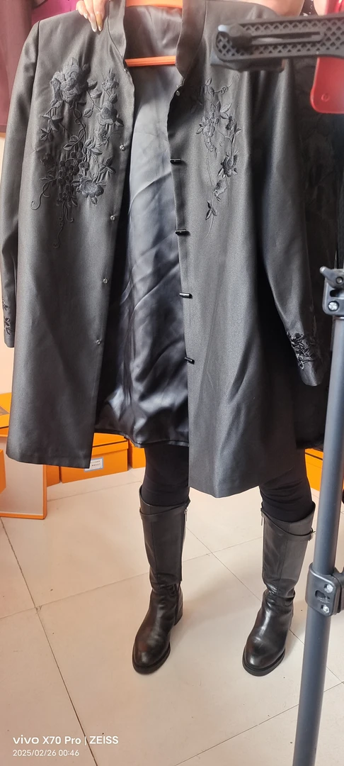 四季通用国风春秋复古男士中山装休闲提花绣标免烫处理