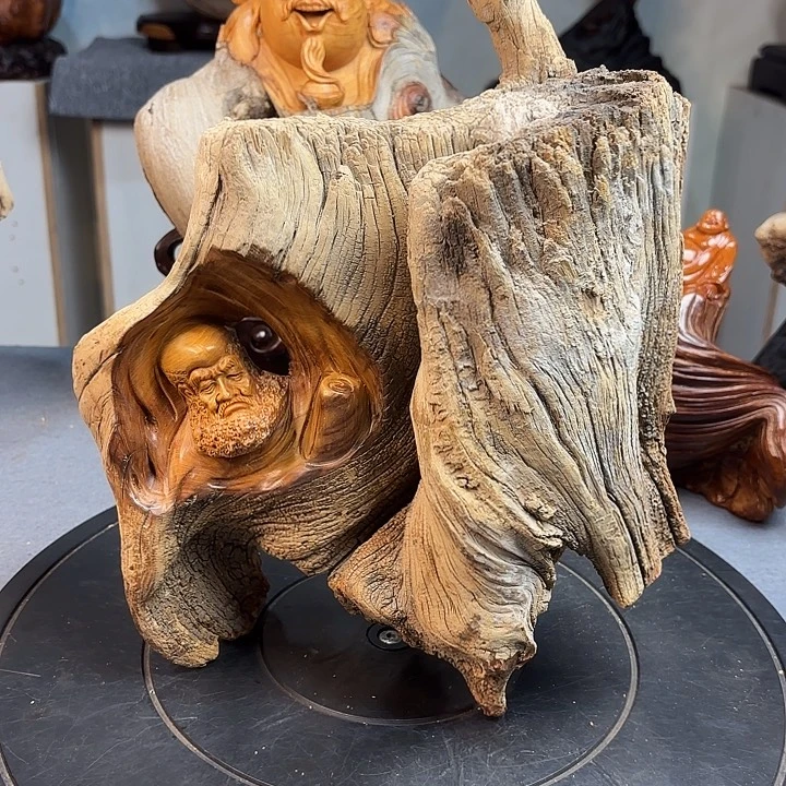 越***好崖柏崖柏雕刻达摩