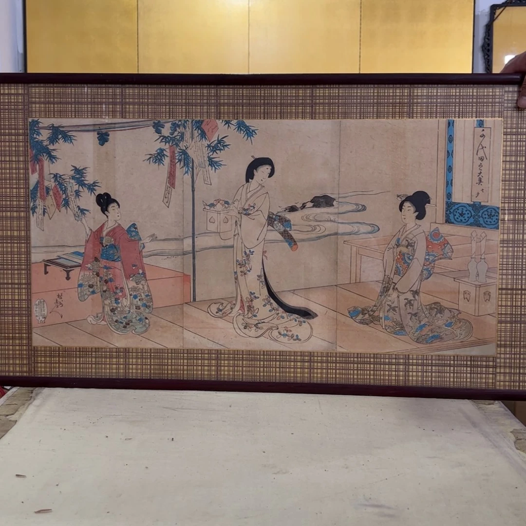 绘画屏风框画茶空间设计