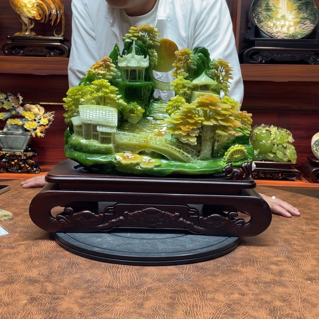 否***来玉手工雕刻岫玉摆件