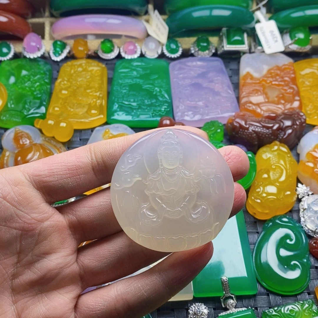蓝***志玛瑙/玉髓未镶嵌颈饰
