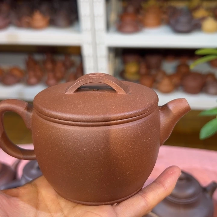 紫砂茶壶紫泥汉瓦200cc