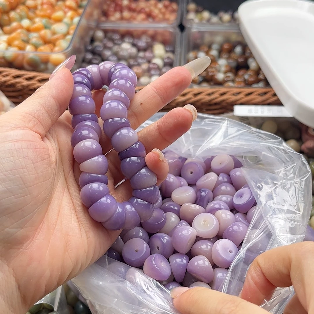 白玉菩提吊坠q14mm/30+3颗紫玉蒜瓣