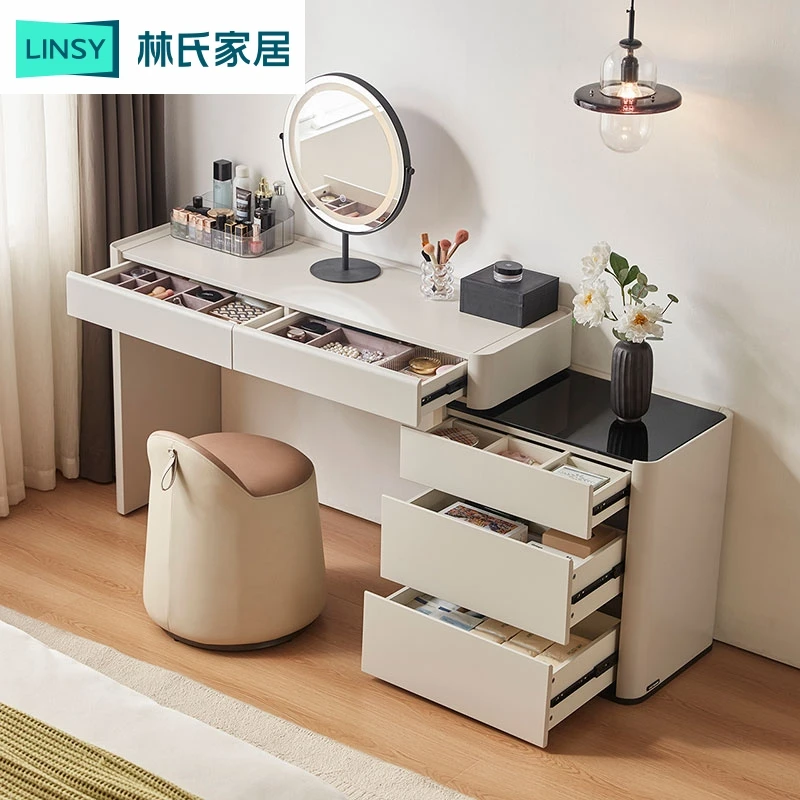 【林氏家居】现代简约梳妆台化妆桌斗柜一体折叠翻盖化妆台NV3C