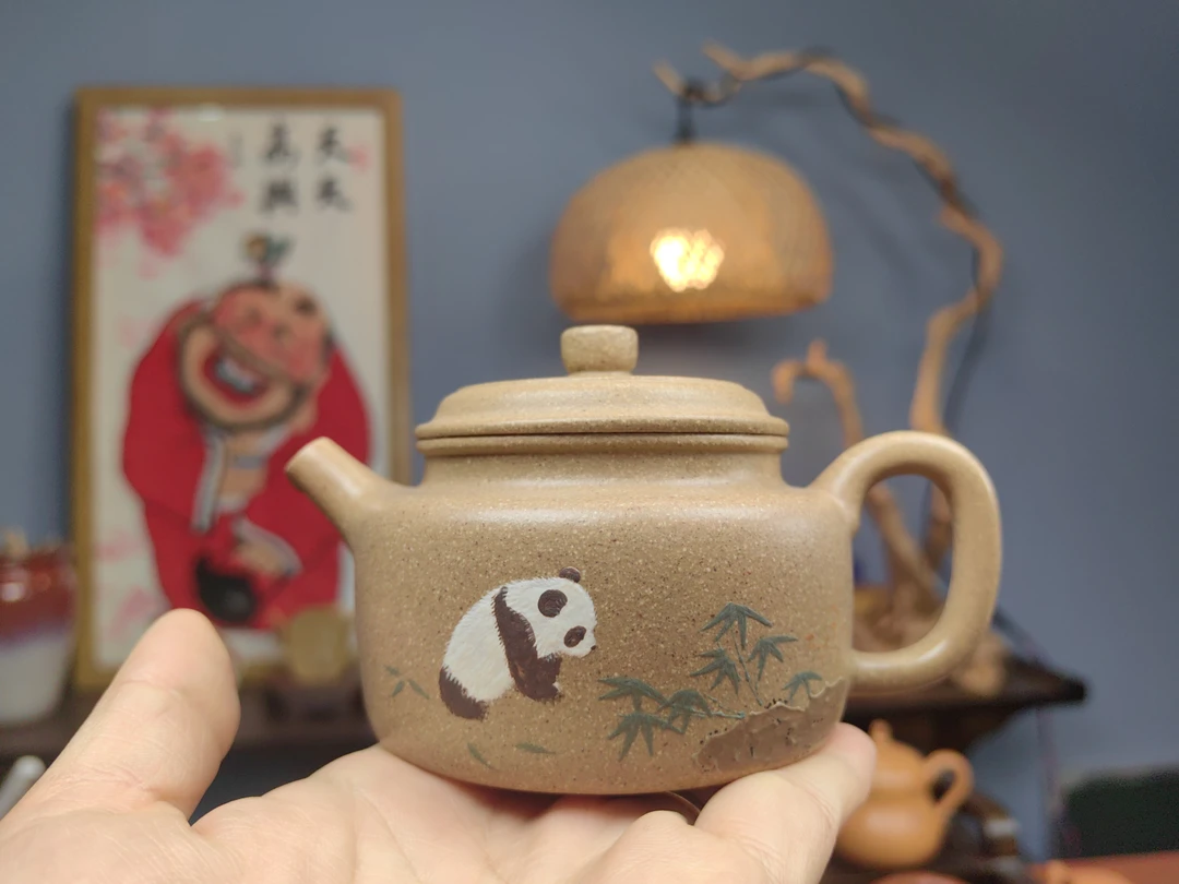 宜兴原矿五彩段泥160CC德中壶半手工制