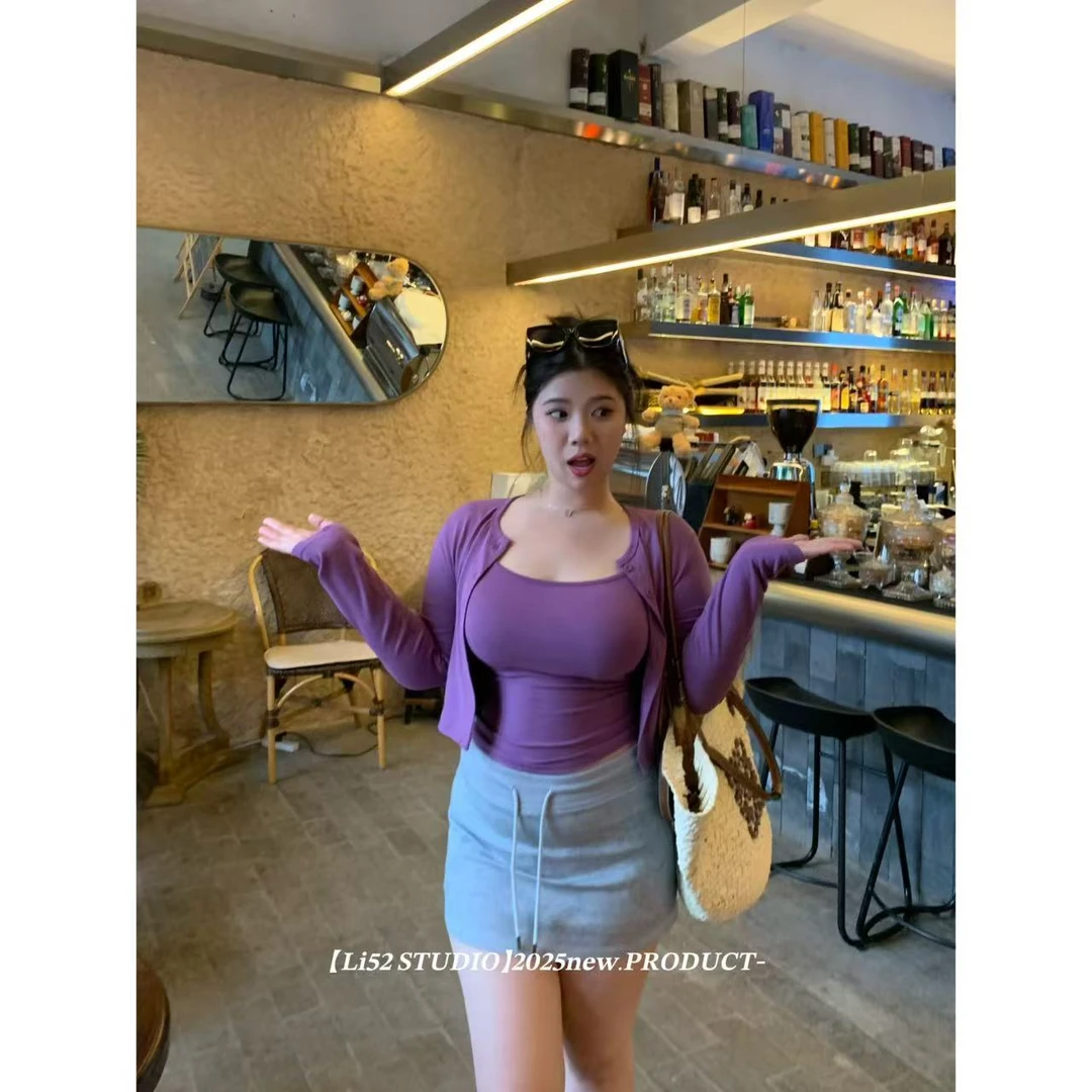 曦曦子清仓【葡萄气泡】2025ss.吊带两件套/显瘦百搭休闲夏季#7010