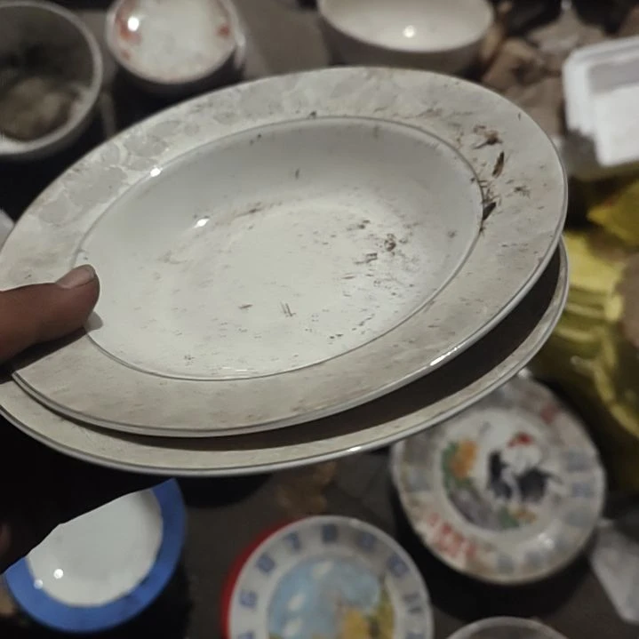 瓷发两个，，花草帽盘子，
