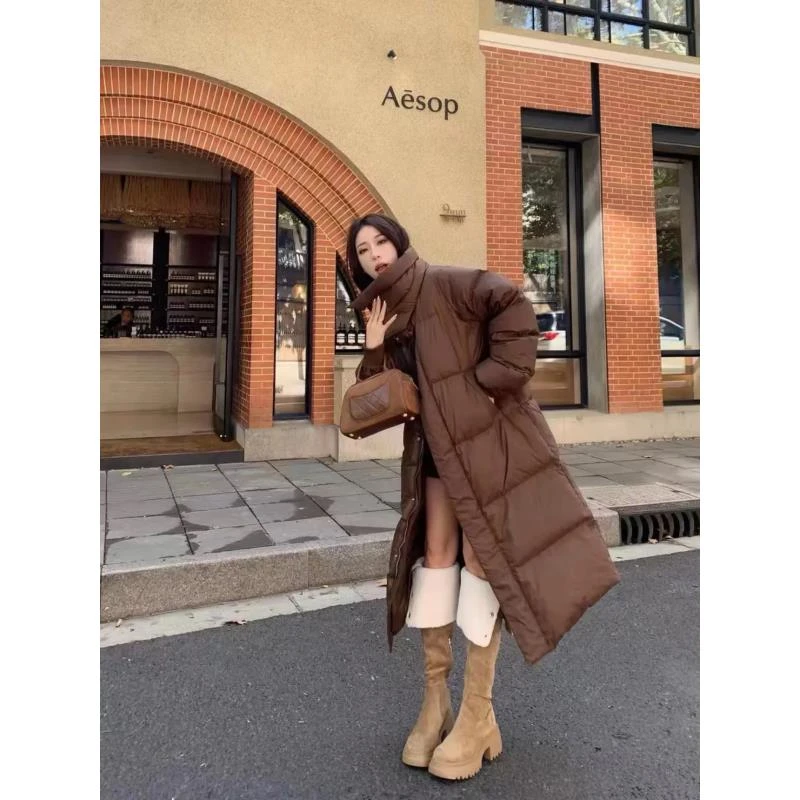 【554】断色清仓 大被子长款韩版百搭休闲百搭纯色外套加厚