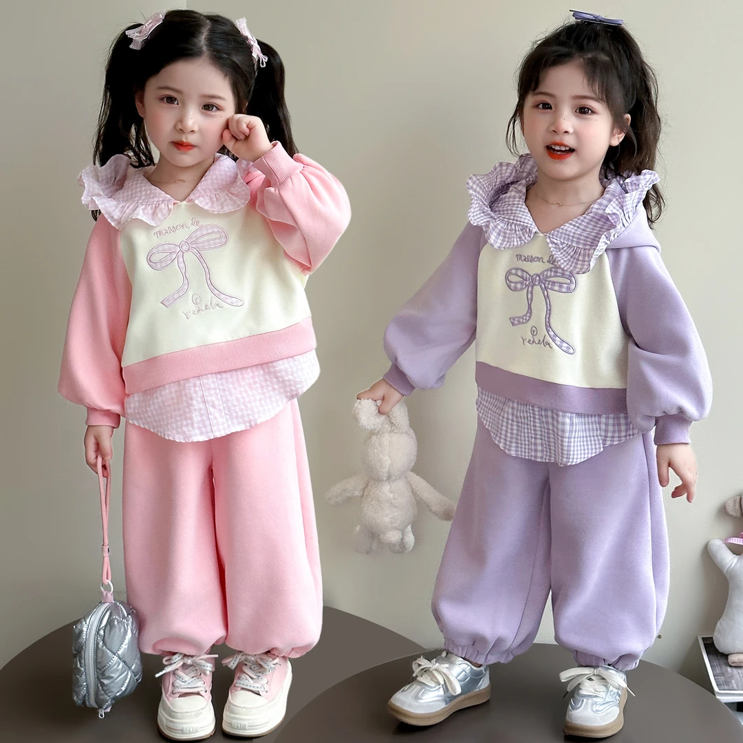 女童套装洋气甜美儿童休闲卫衣两件套小女孩宝宝春秋装2025新款潮