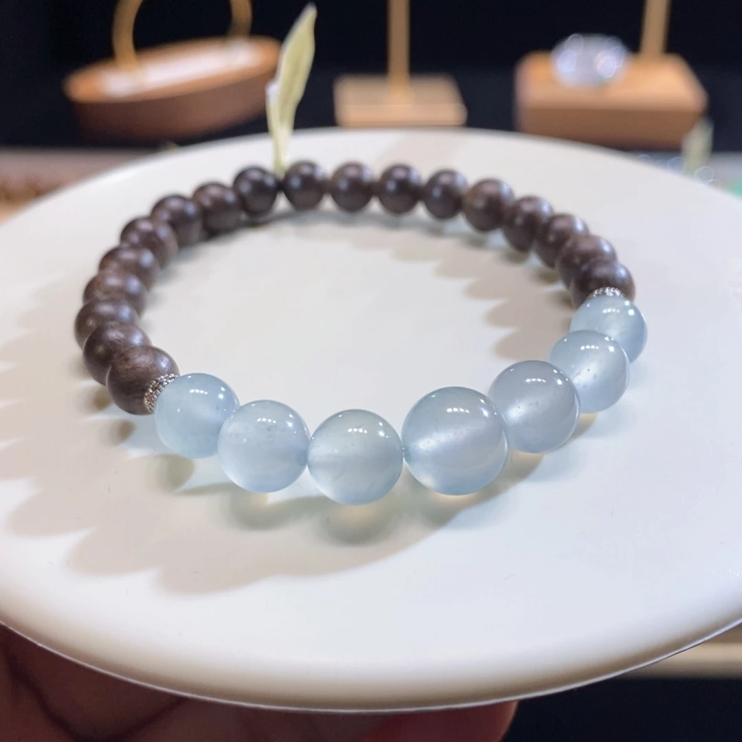 翡翠未镶嵌吊坠(不含链)翡翠冰淡蓝手串