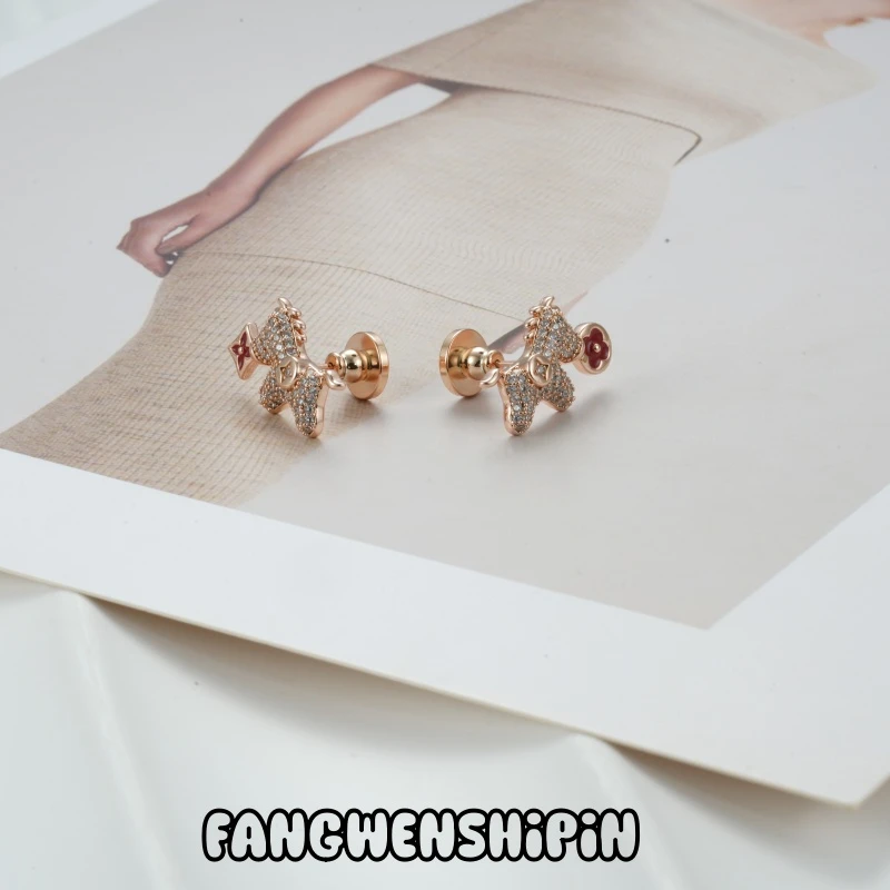 铜合金锆石耳饰 【镀K金】【925银针】耳环4265