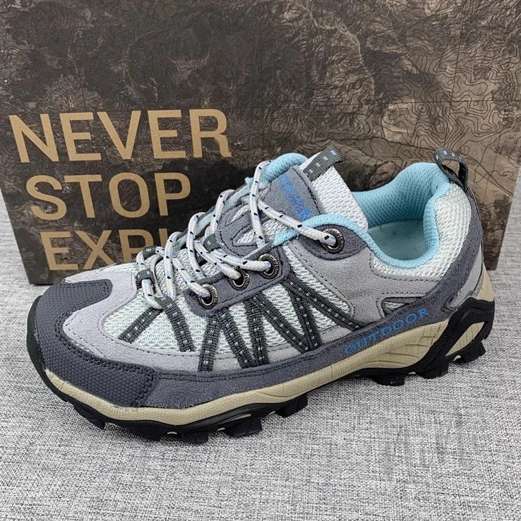 品质外贸耐磨缓震男女款防撞登山鞋真皮舒适百搭运动鞋~防滑王者