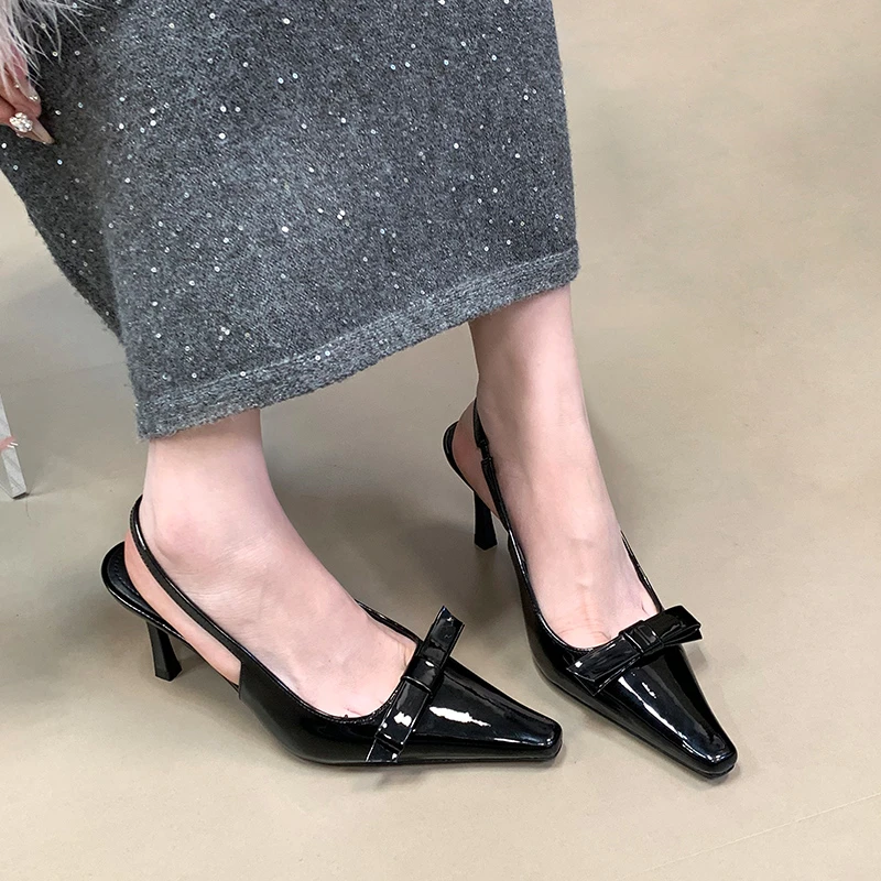 粉色高跟法式包头凉鞋2025新款春夏气质名媛尖头单鞋