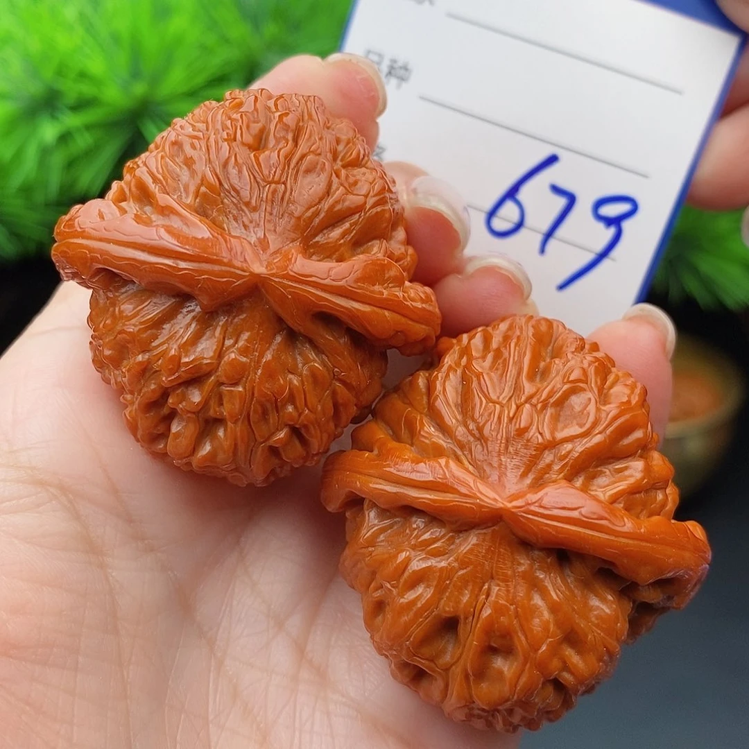 文玩核桃把件43球白679