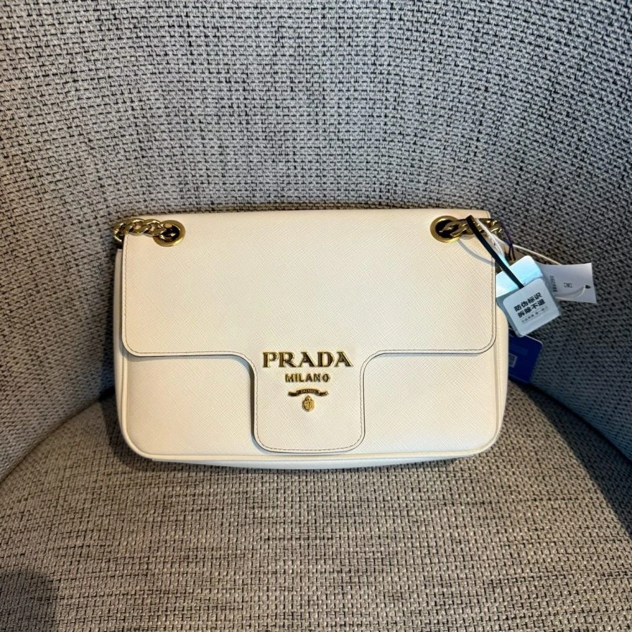 95新 Prada/普拉达 1218 5355 普拉达白色斜挎包