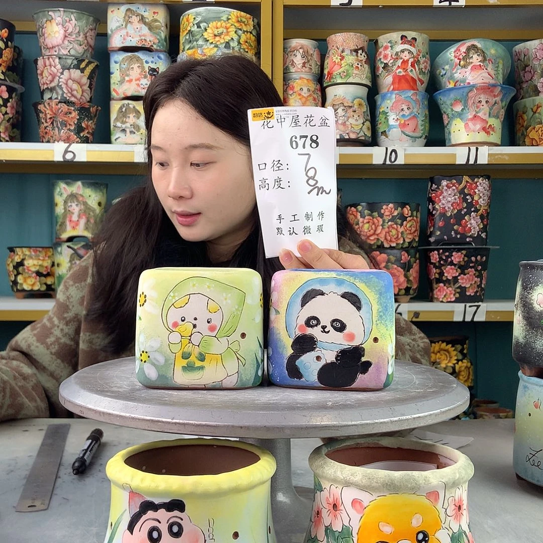 陶景德镇手工花盆678