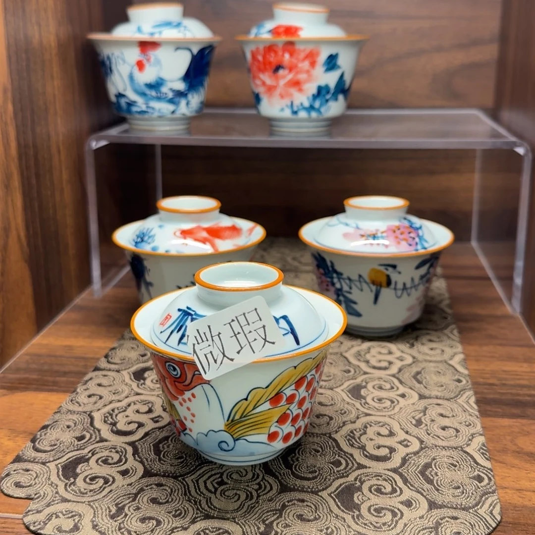 釉下彩纯手绘微瑕