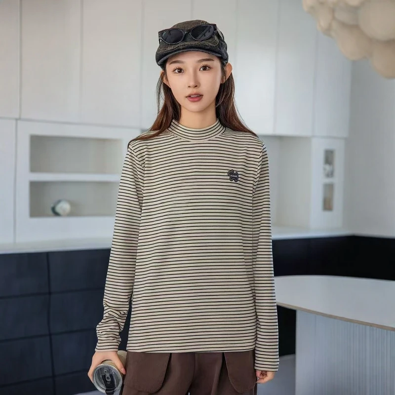 24808 秋冬小狗中领条纹打底