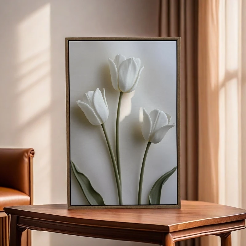 郁金香高档油画轻奢装饰画餐厅挂画沙发背景装饰画