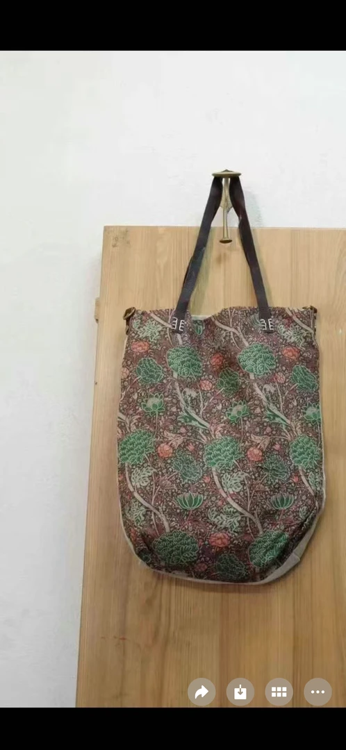 复古花亚麻拼接休闲包