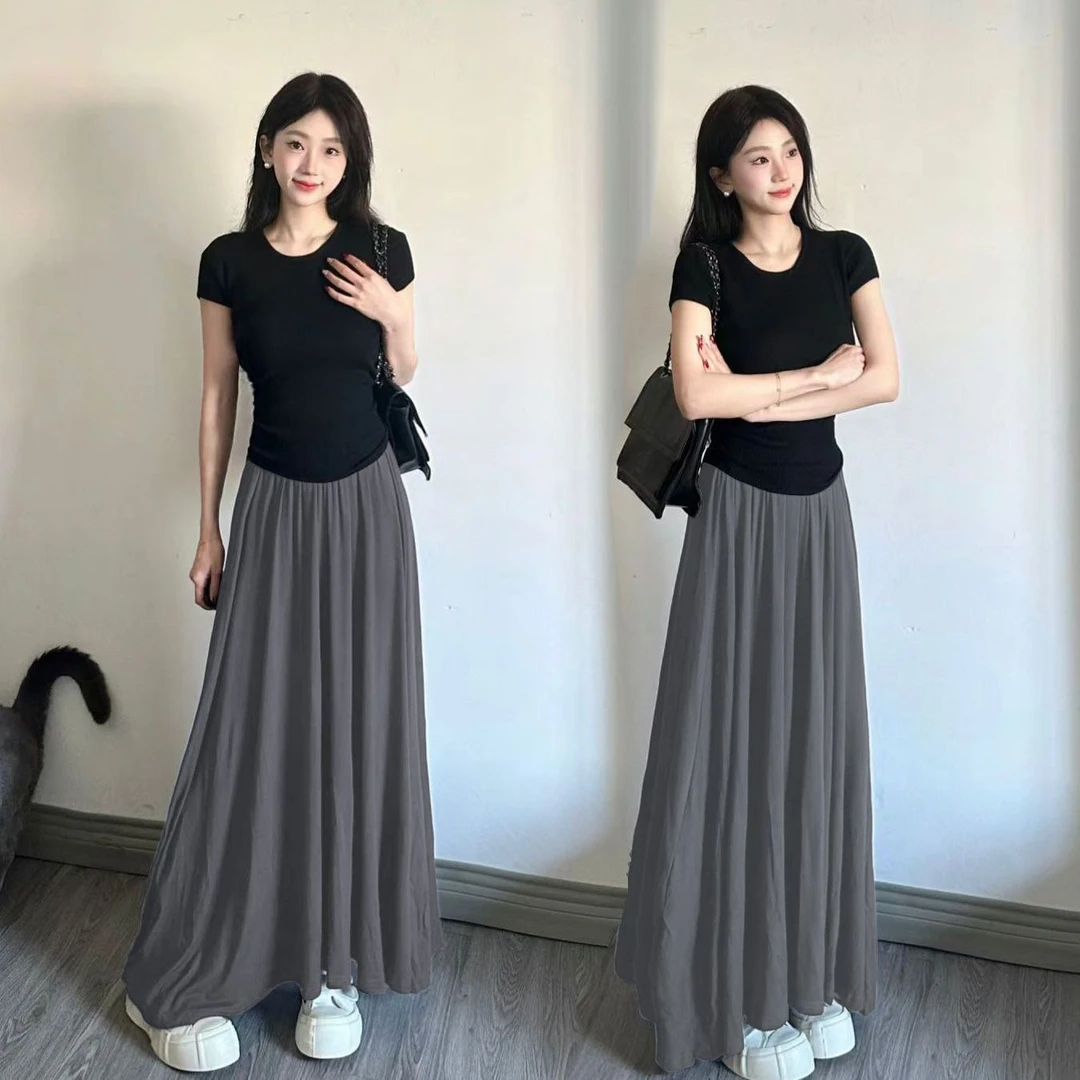 夏季女装套装衣服套装短袖体恤上衣+a字半身裙女夏套装女夏两件套