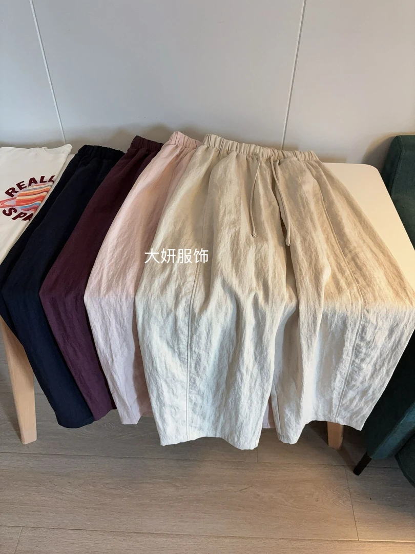 亚麻遛弯裤！天丝亚麻！显瘦凉快的休闲九分裤裤子2536