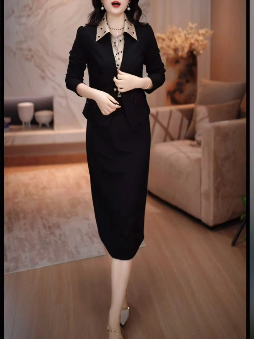 【西服外套+连衣裙】2025早秋时尚优雅清新气质女士轻奢两件套裙