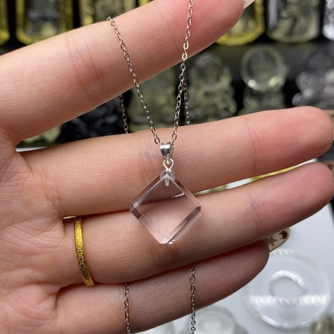 未镶嵌水晶颈饰白水方糖