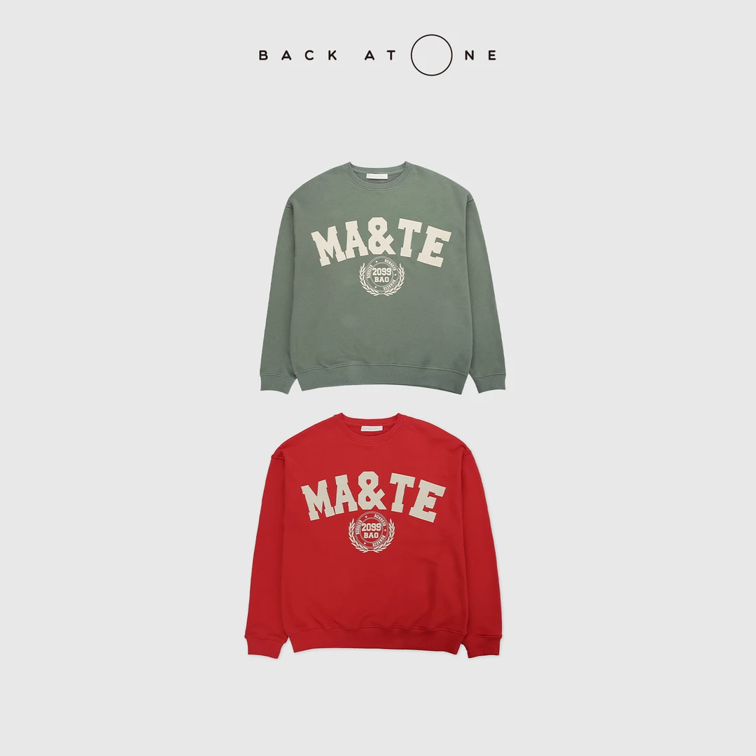 BackAtOne“时髦伙伴”  经典法式街头印花宽松卫衣 BFS-1BT362K-K