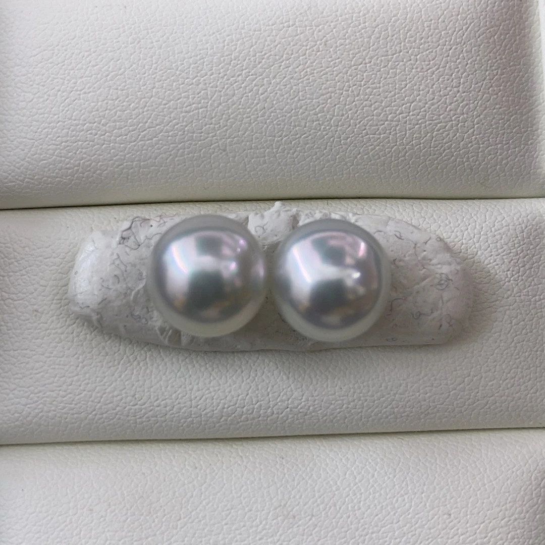未镶嵌11-12mm冷青宝石光澳白海水珍珠
