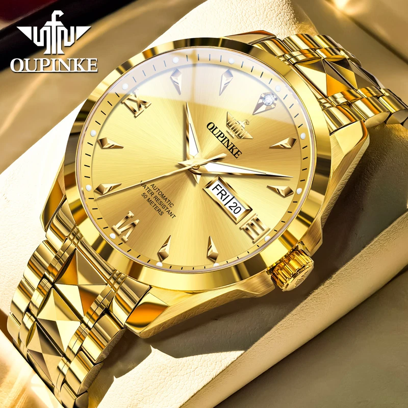 欧品客名表经典全自动简约带真钻奢华高档时尚机械手表男款3306