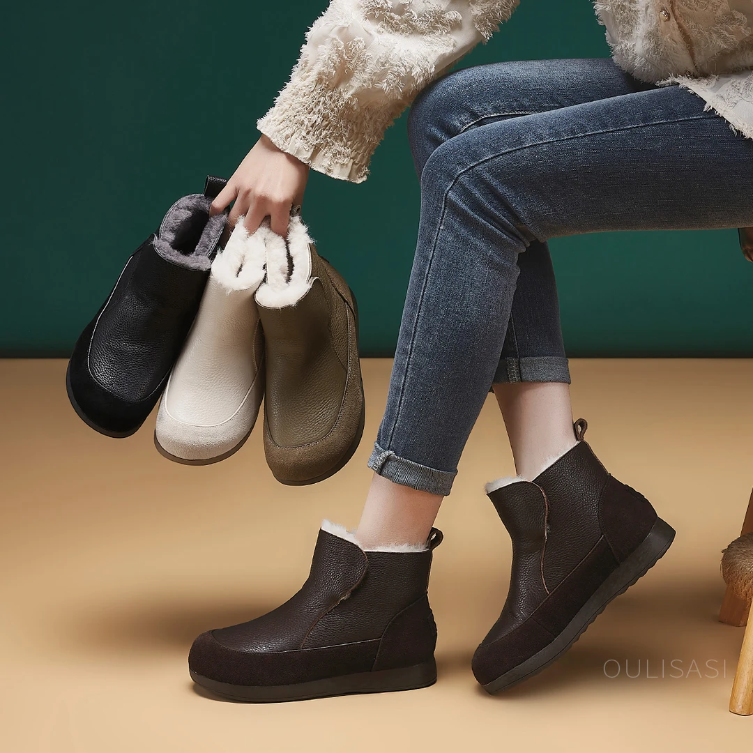 ｜此物最相思｜2.5公分 真皮雪地靴2025冬季新款加绒保暖女棉鞋 729