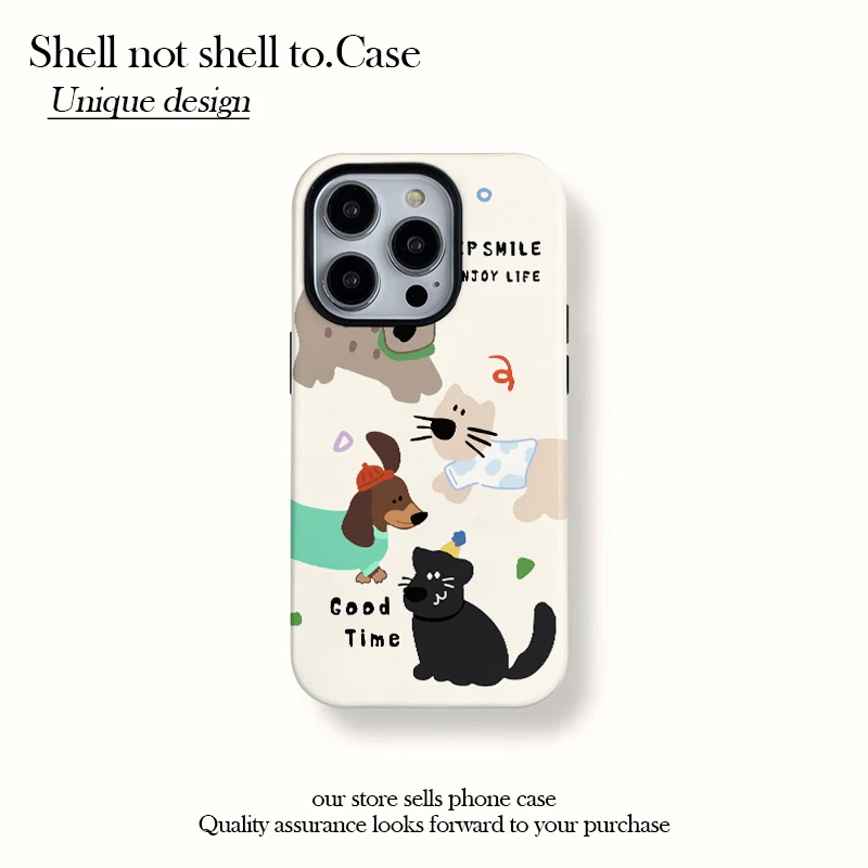 磁吸菲林二合一腊肠狗猫适用16promax苹果15手机壳14/13女12/11硬