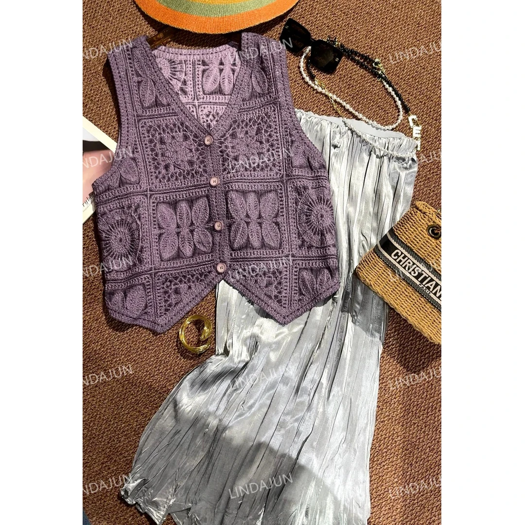 大君君「紫罗兰」新款春夏欧若风蕾丝马甲