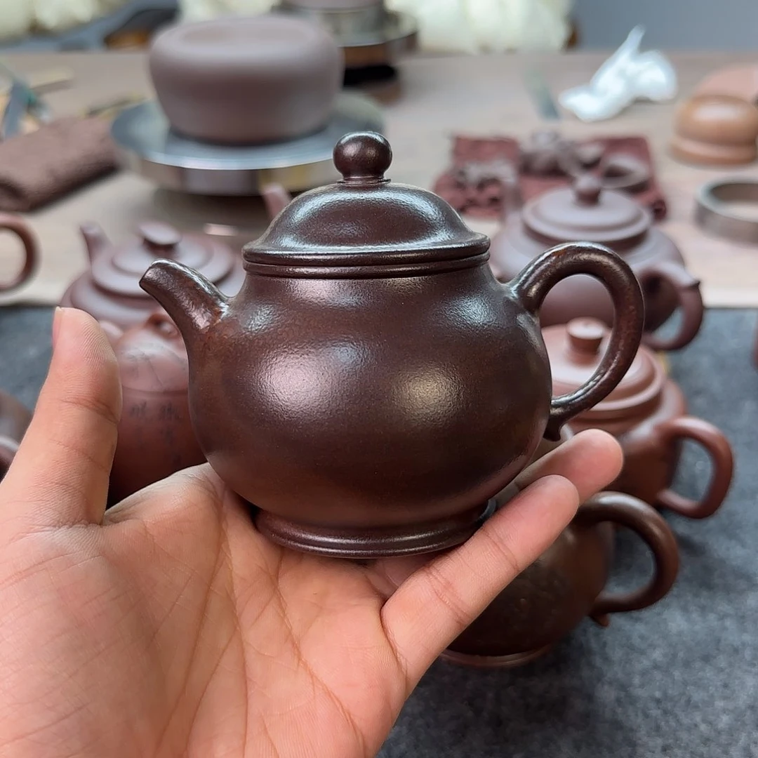 紫砂茶壶颜*全手柴烧潘壶