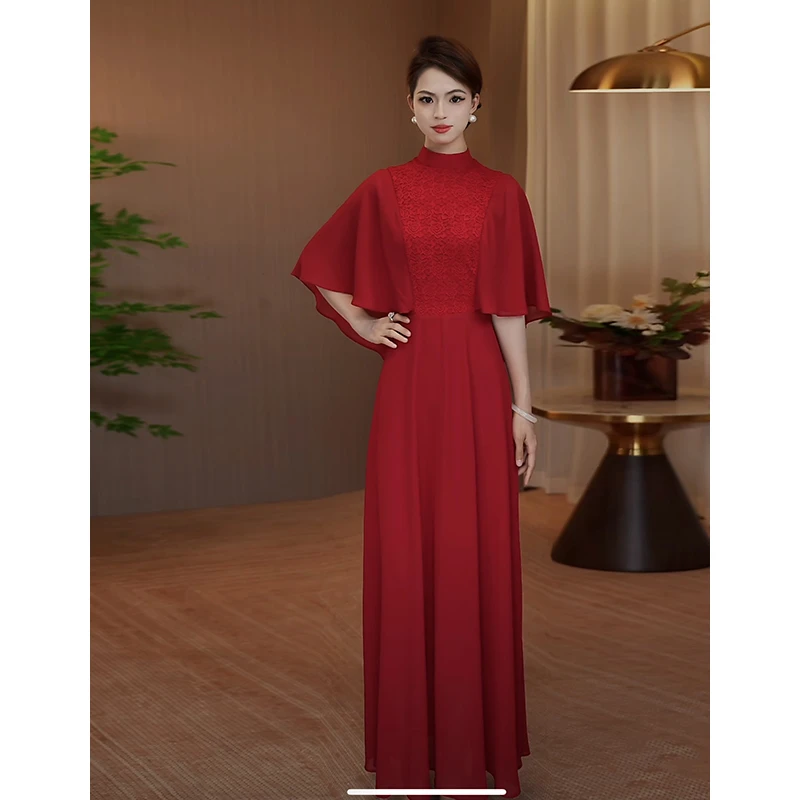 红色连衣裙女2025夏季新款修身显瘦大摆气质长裙优雅时尚国风裙子
