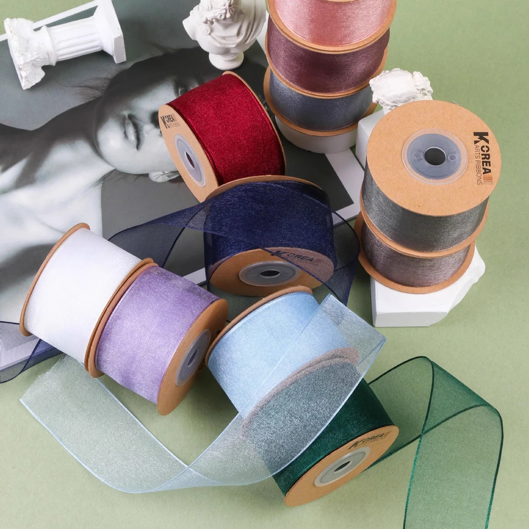 鱼丝边纯色纱带DIY鲜花礼盒鞋帽装饰蝴蝶结发饰手工头饰材料3码