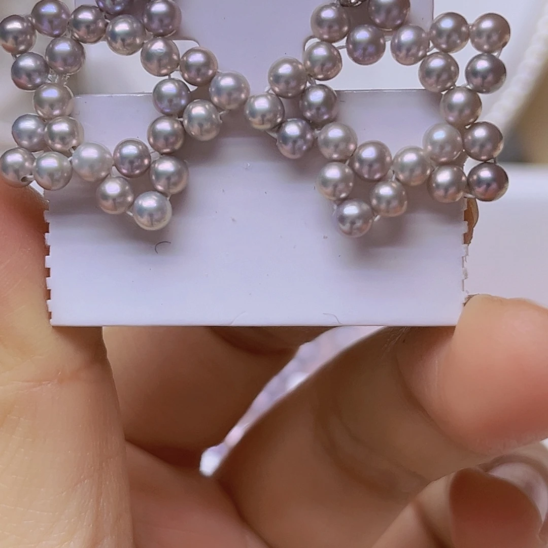 淡水珍珠吊坠或者耳钉银S925镶嵌