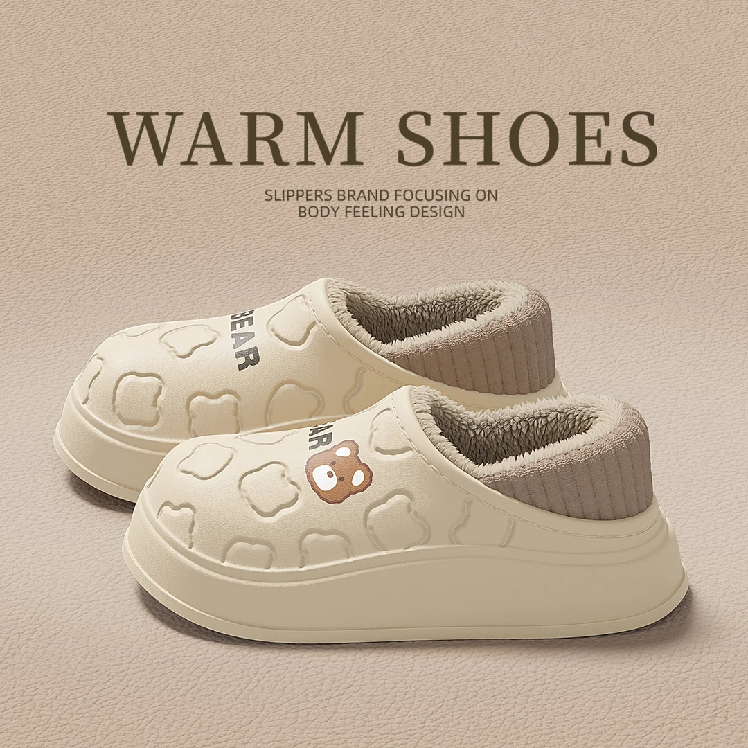 上班穿棉拖鞋女冬季包跟加绒加厚防水防滑毛绒防臭踩屎感棉鞋外穿