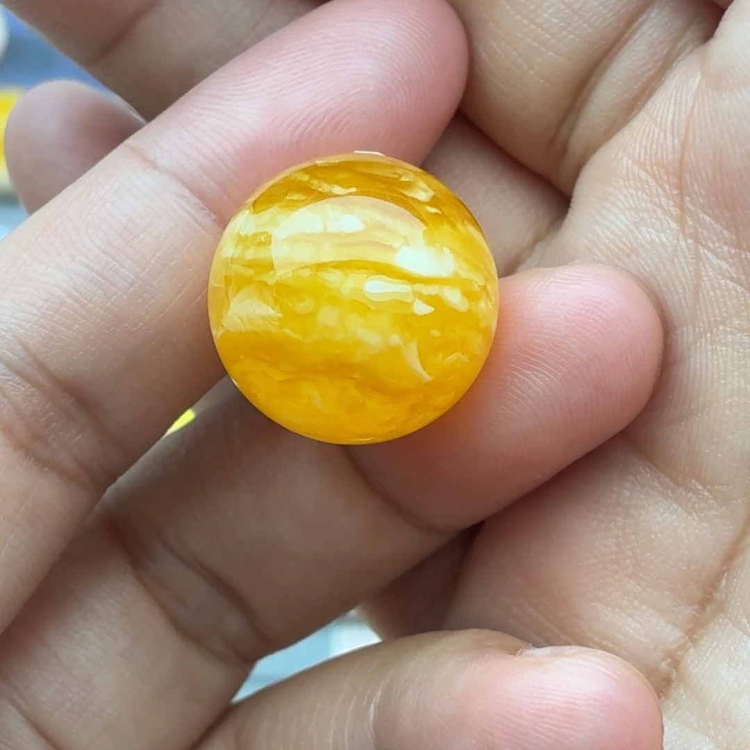 琥珀未镶嵌裸石19加圆珠
