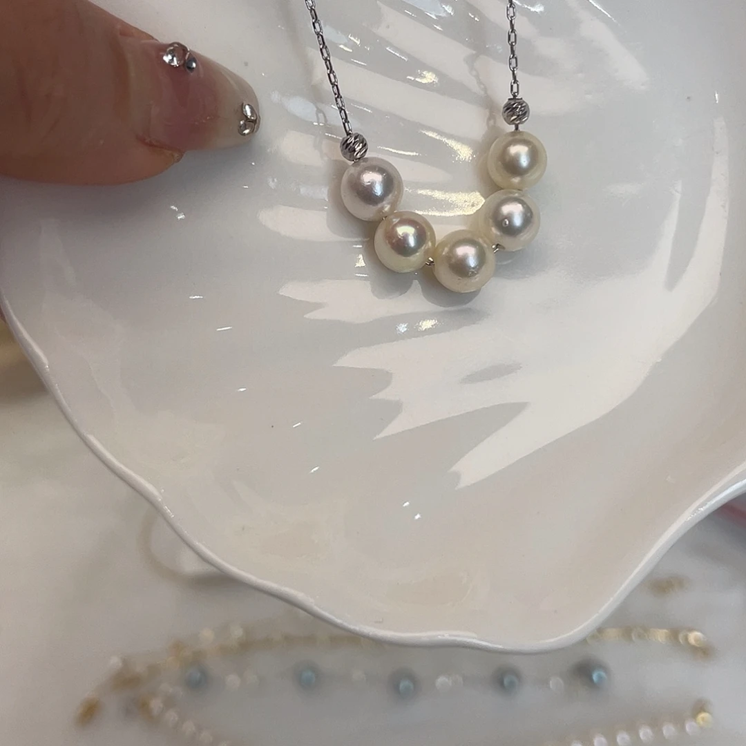 项链银S925镶嵌海水珍珠