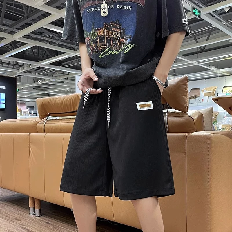 大码300斤美式薄荷绿短裤男女夏季薄款运动过膝宽松六分冰丝睡裤2