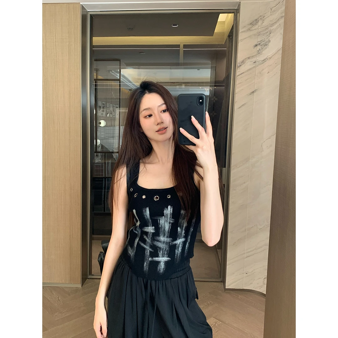 FORNI 涂鸦辣妹 时尚辣妹涂鸦背心女背心打底夏季无袖女士