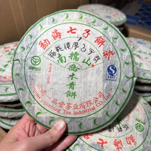 2006年一品堂南糯山乔木青饼 汤色油润亮茶气足生津回甘润耐泡 饼