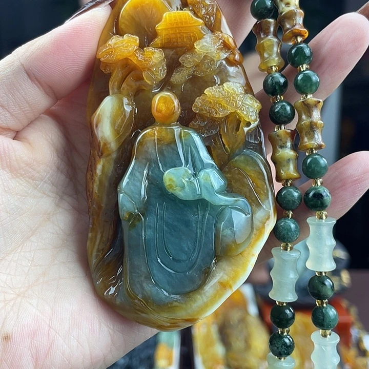 蛇纹石玉未镶嵌颈饰