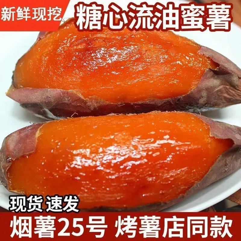 山东蜜薯新鲜现挖沙地烟薯25号红心留蜜蜜薯软糯香甜流油超甜