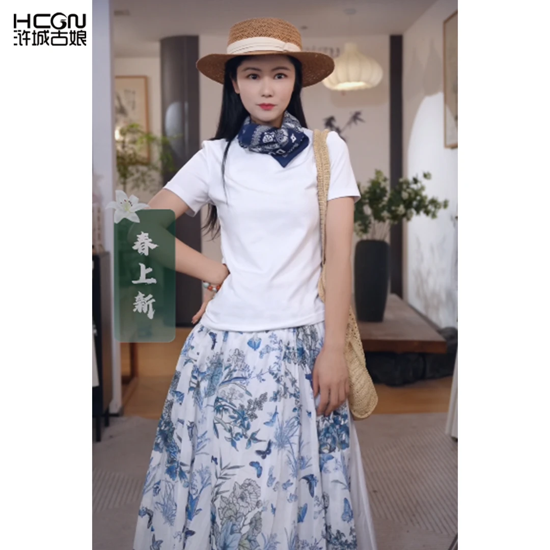 欧若风浒城古娘纯色休闲百搭通勤时尚舒适女士短袖上衣HBSS180102